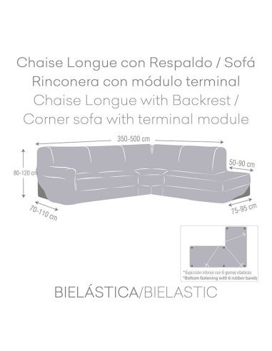 Funda Chaise Longue con respaldo o sofa "L" Jaz