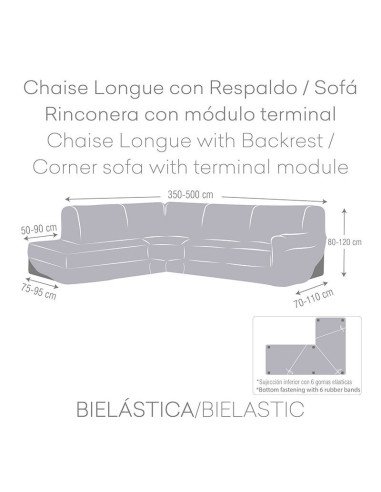 Funda Chaise Longue con respaldo o sofa "L" Jaz