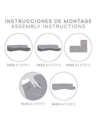 Funda Chaise Longue con respaldo o sofa "L" Jaz