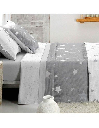 Colcha Capa Reversible Jacquard Kalo Estrellas