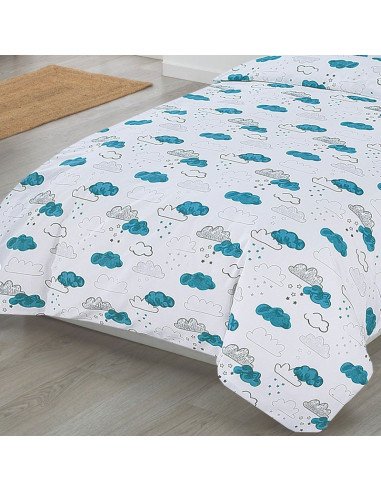Funda nordica Nubes Agua con funda cojín decorativa