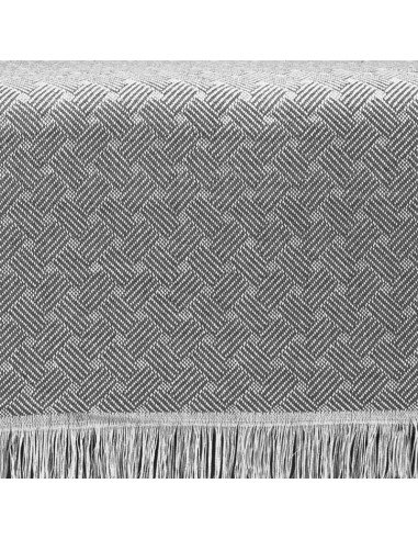 Plaid Multiusos Flecos Trenzado