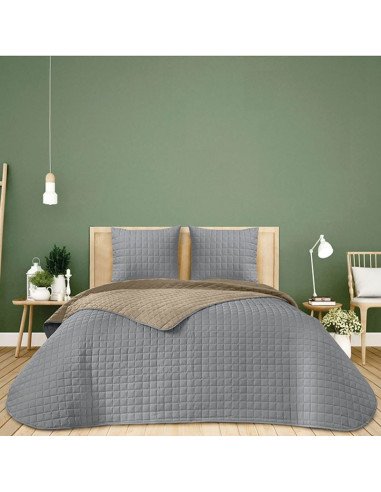 Colcha Bouti Reversible Bicolor Cuadros Albir