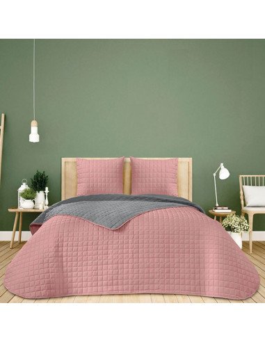 Colcha Bouti Reversible Bicolor Cuadros Albir