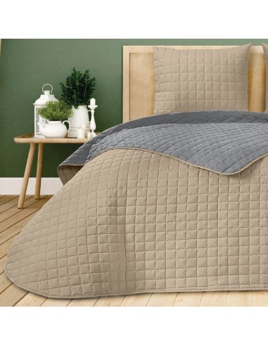Colcha Bouti Reversible Bicolor Cuadros Albir