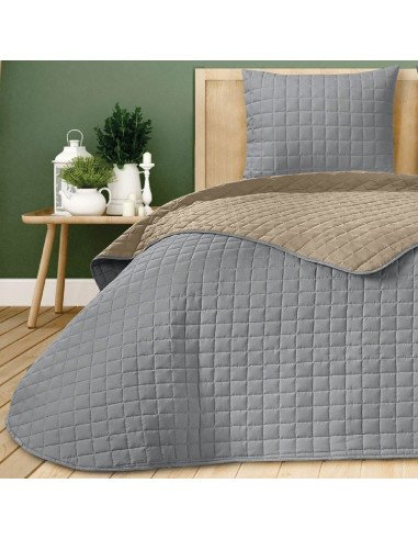 Colcha Bouti Reversible Bicolor Cuadros Albir