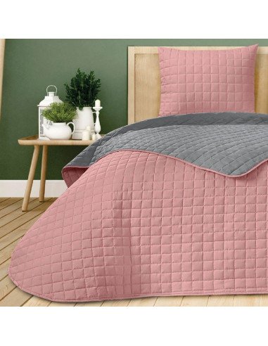 Colcha Bouti Reversible Bicolor Cuadros Albir