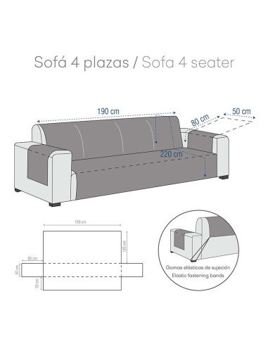 Funda sofa algodón practica Impermeable Antimanchas Sky