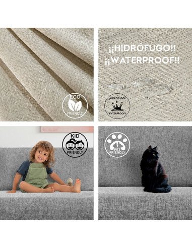 Funda sofa algodón practica Impermeable Antimanchas Sky