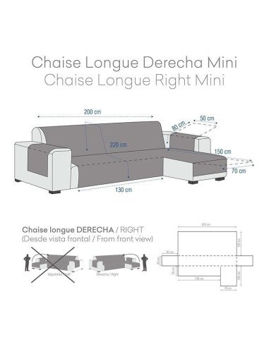 Funda Chaise Longue práctica algodon Impermeable Antimanchas Sky
