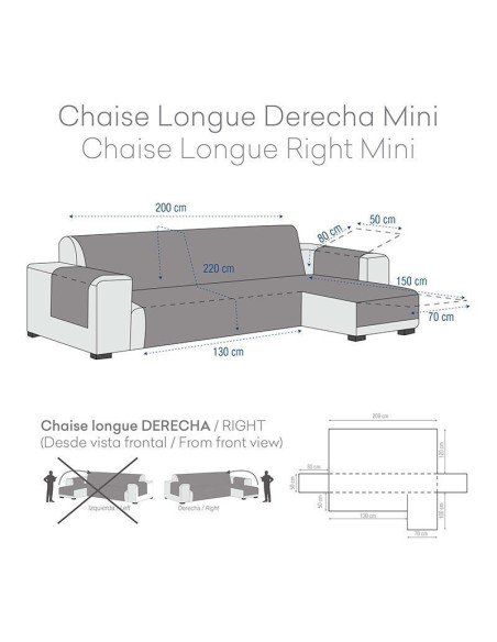Funda Chaise Longue práctica algodon Impermeable Antimanchas Sky