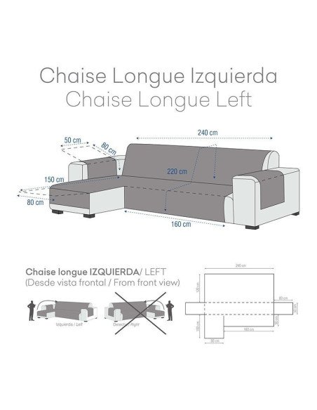 Funda Chaise Longue práctica algodon Impermeable Antimanchas Sky