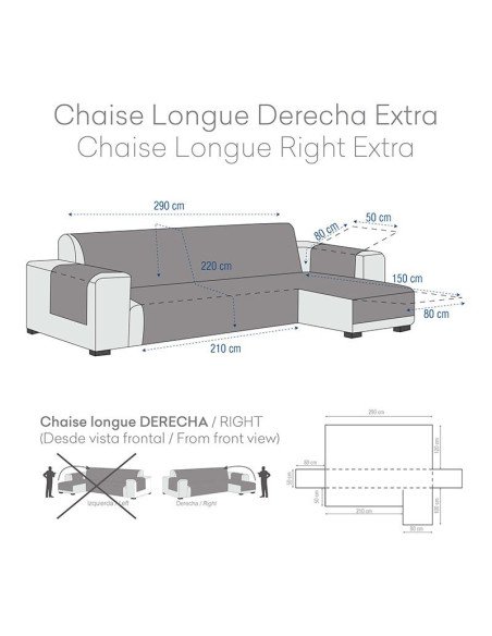 Funda Chaise Longue práctica algodon Impermeable Antimanchas Sky